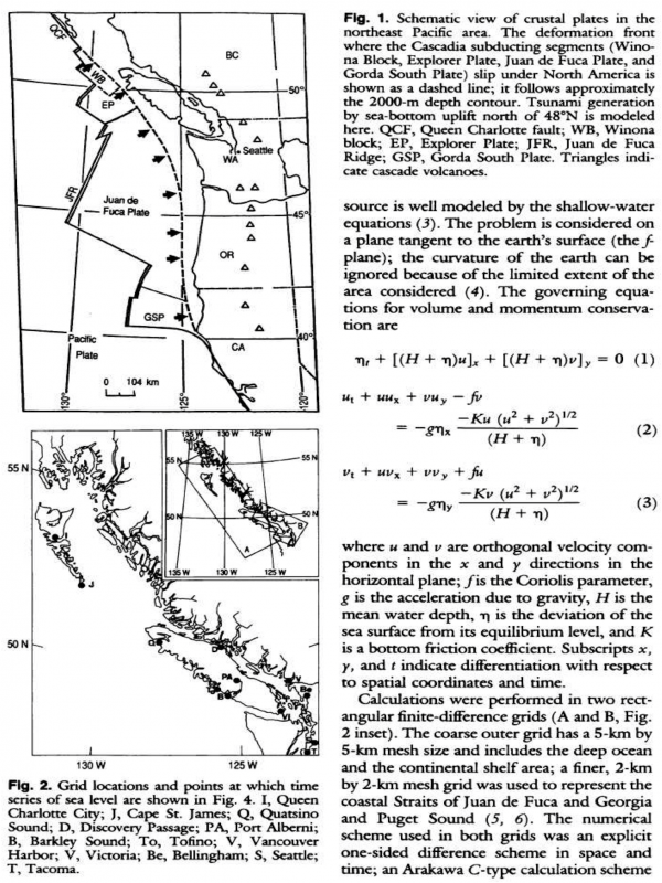 Authoritative science journals. Science journal. Tsunami propagation in BC.